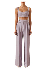 Shona Joy 1233108 Irena High Waisted Tailored Pant Lavender