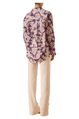 Shona Joy 1233380 Verlaine Oversized Shirt Purple Multi.