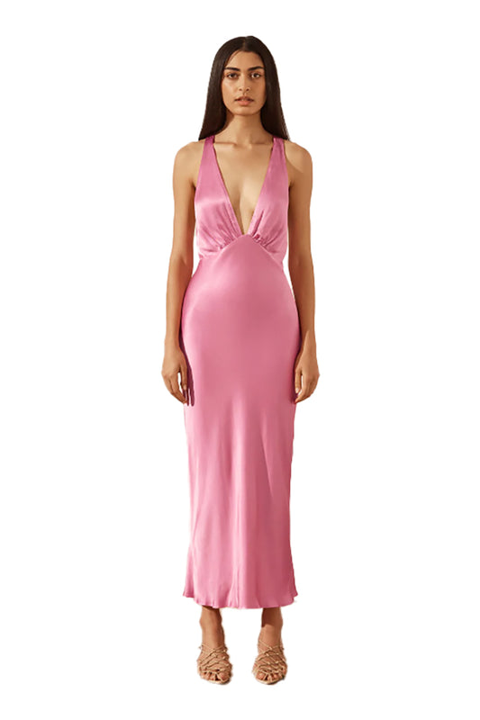 Shona Joy Arienzo Plunged Dress Ibis Rose 