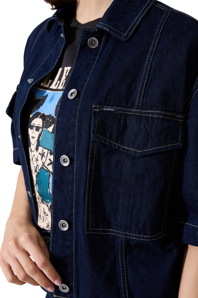 Short Sleeve Denim Jacket - Rinsed