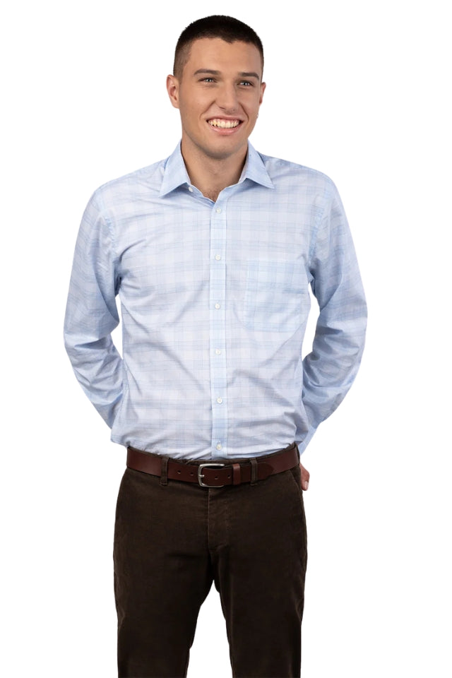 Sinatra Light Blue Check Shirt