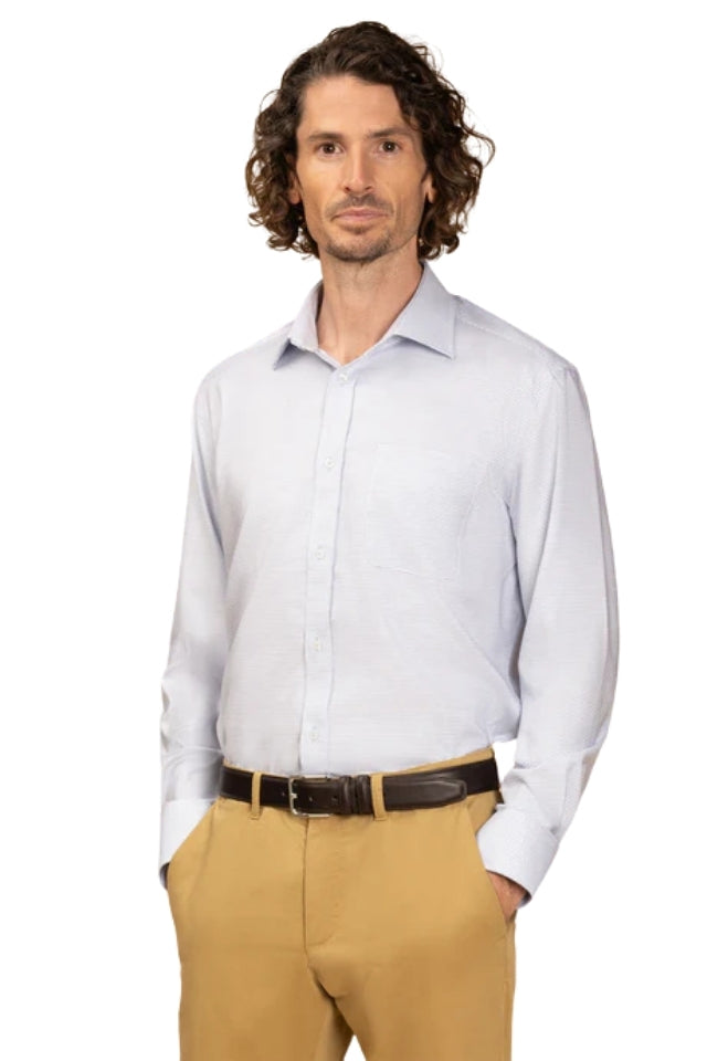 Sinatra White & Blue Microdesign Shirt