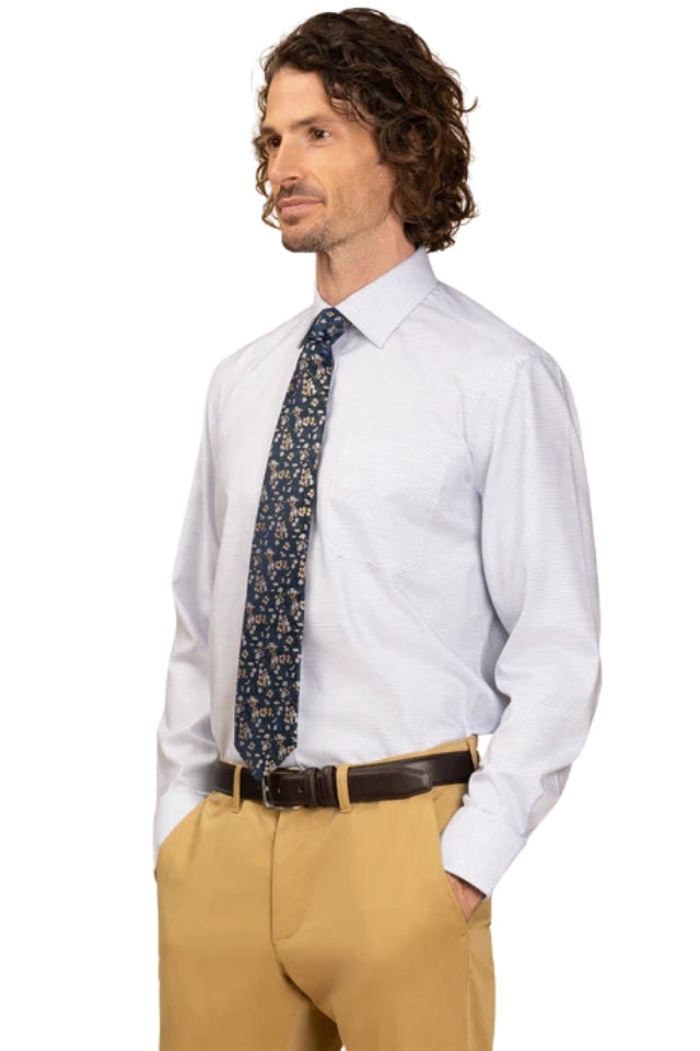 Sinatra White & Blue Microdesign Shirt