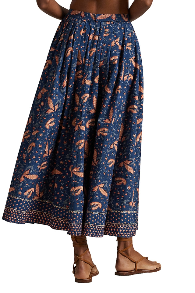 Floral Cotton Poplin A-Line Skirt - Prairie Floral