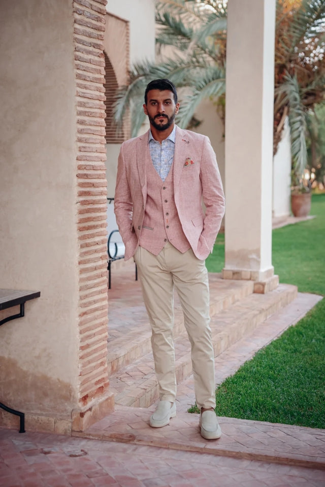 Small Check Blazer - Rose Pink