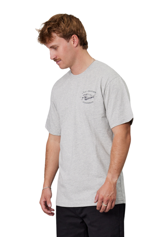 Snapper Logo Tee - Grey Marle / Navy Print