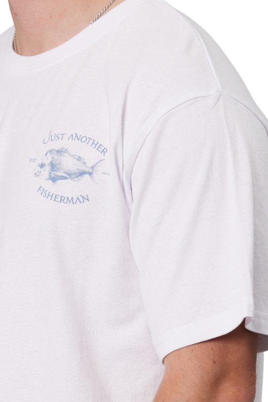 Snapper Logo Tee White / Blue Print