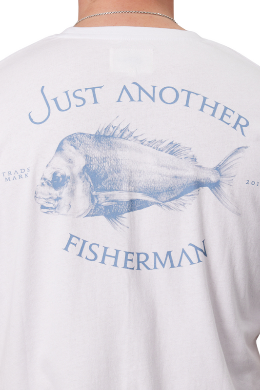 Snapper Logo Tee White / Blue Print