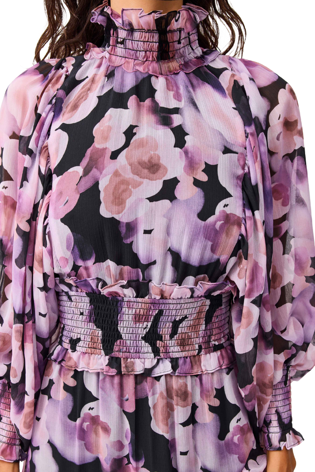 Solene Midi Dress - Black Lilac