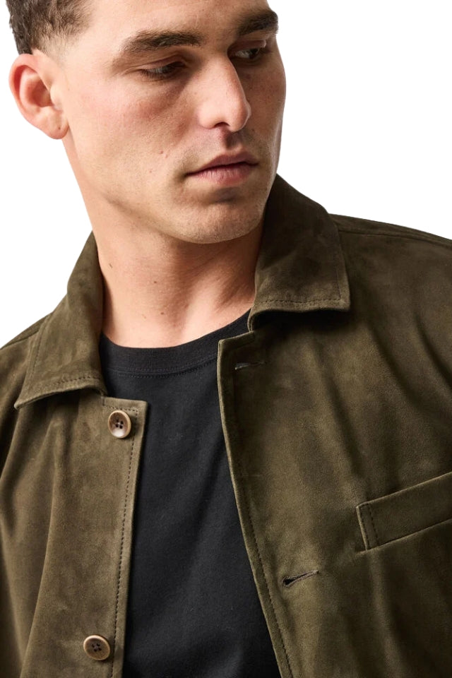 Somerset Leather Jacket - Olive