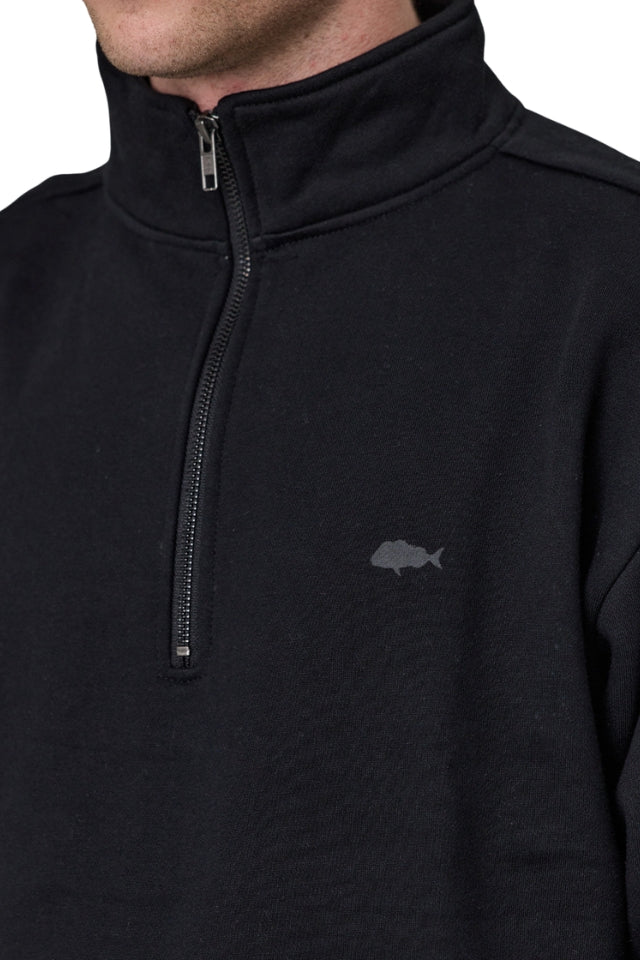 Stamp Coastal 1/4 Zip - Black