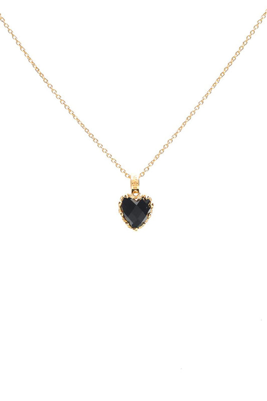 Stolen Girlfriends Club JWL19184O Love Claw Necklace Gold Plated Onyx