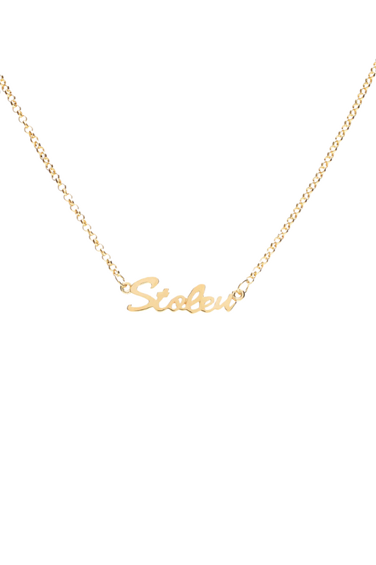 Stolen Script Necklace