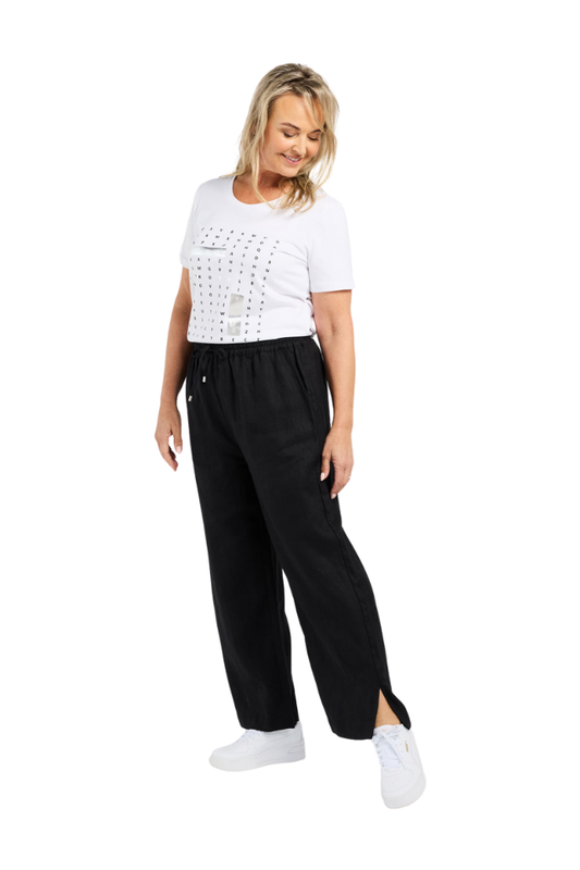 Straight Leg Linen Pant