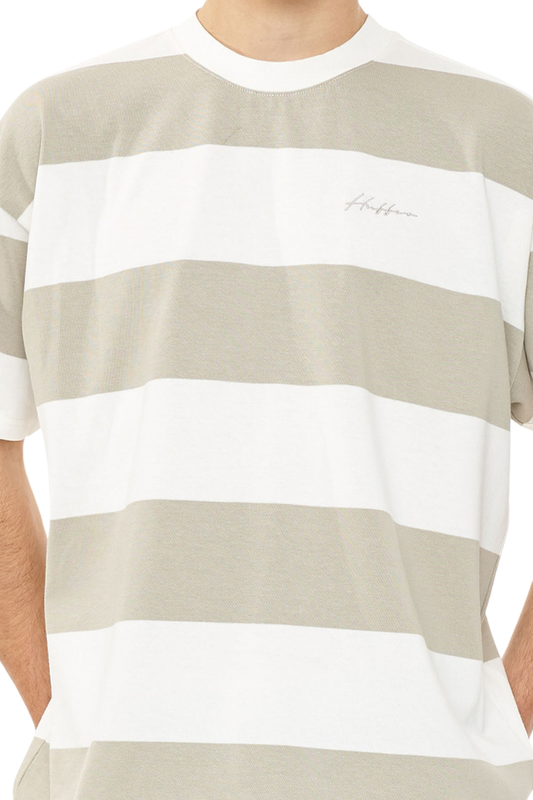 Stripe Block Tee Moonrock/Chalk