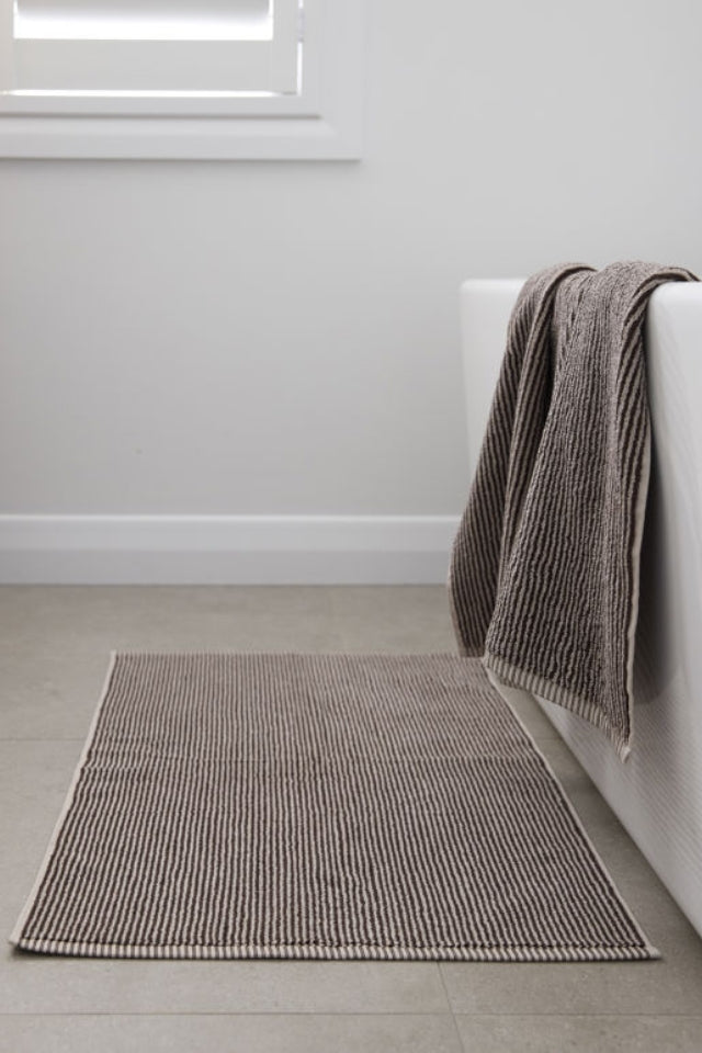 Stripe Cotton Towel Bundle - Cocoa/Bone
