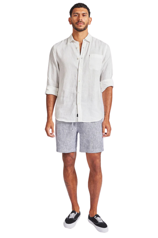 Riviera Stripe Linen Short