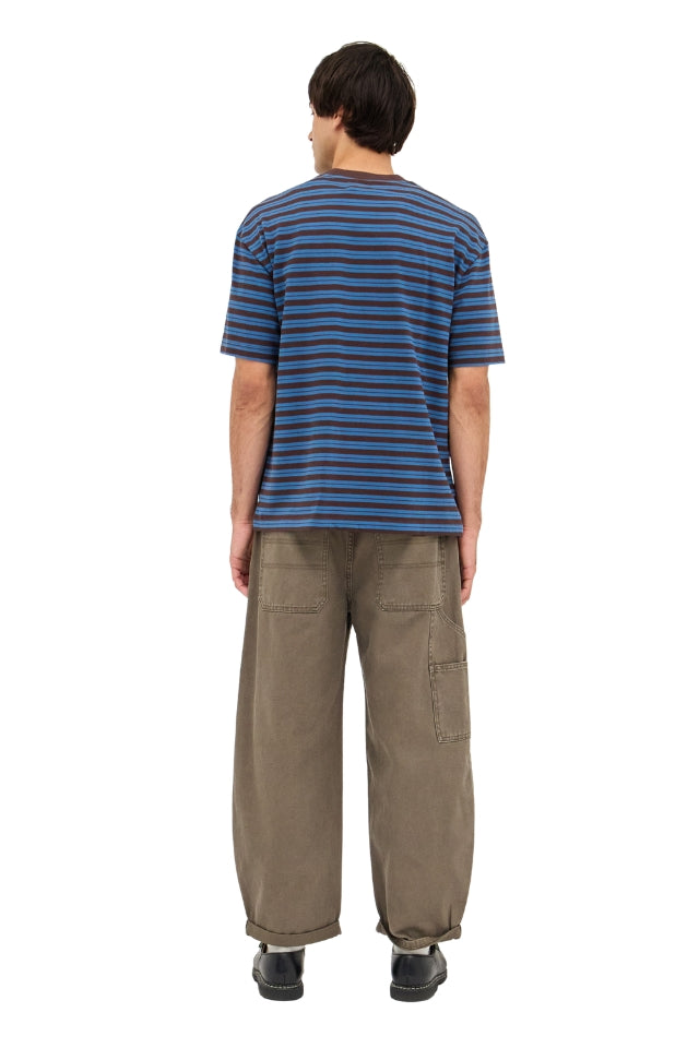 Stripe Tee - Brown Earth/Blue