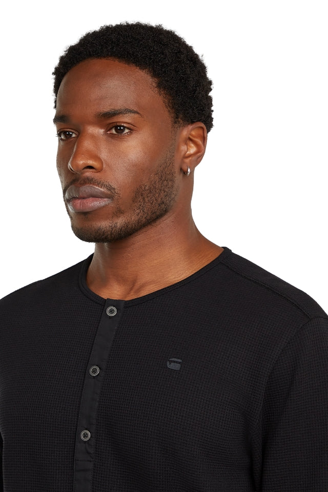 Structured Tweeter Granddad T Long Sleeve - Dk Black