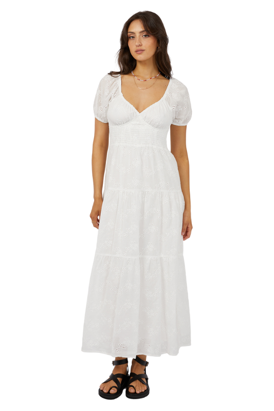 Sutton Broderie Maxi Dress - Vintage White