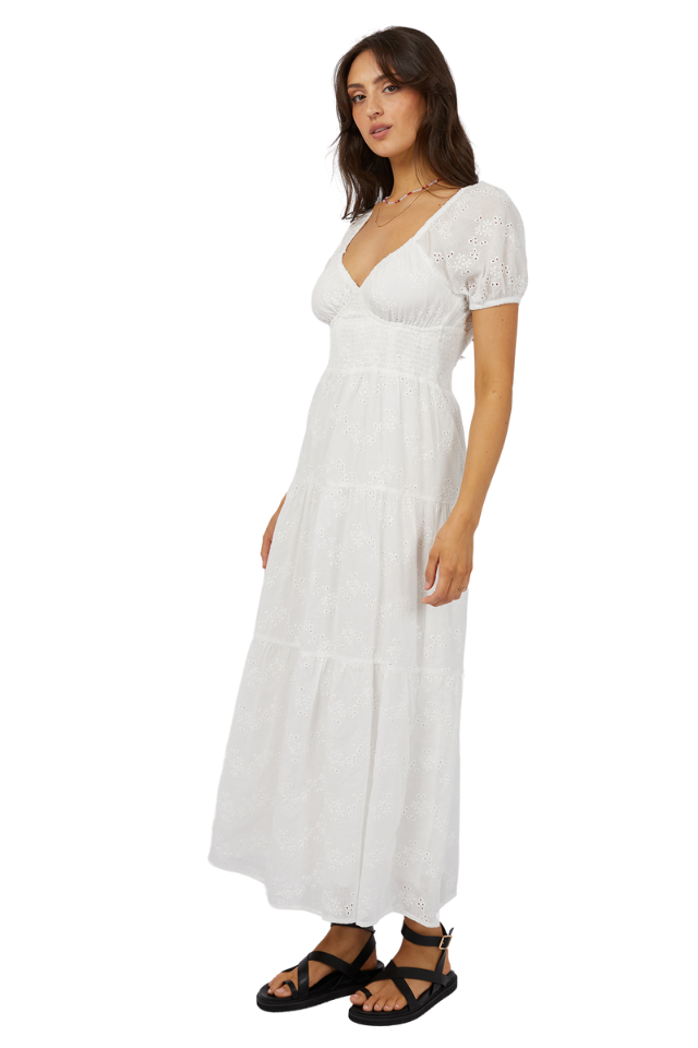 Sutton Broderie Maxi Dress - Vintage White