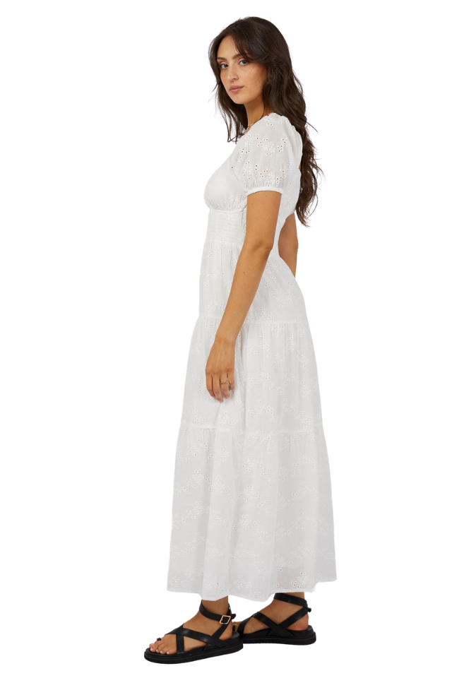 Sutton Broderie Maxi Dress - Vintage White