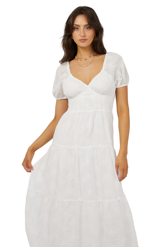 Sutton Broderie Maxi Dress - Vintage White