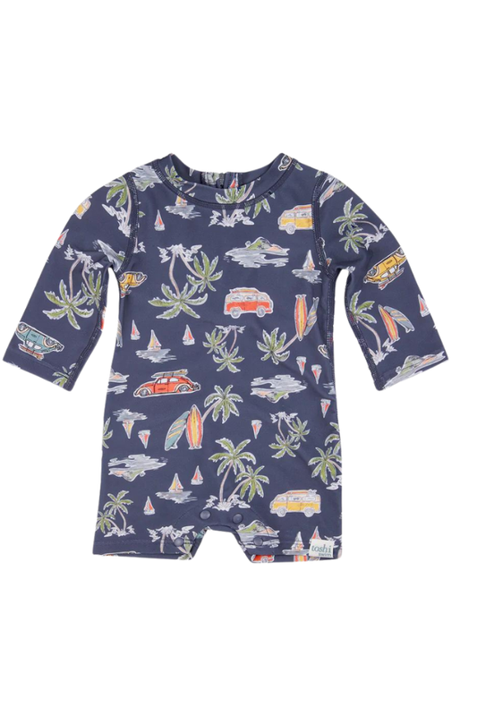 Swim Baby Onesie Long Sleeve - Surf Twilight