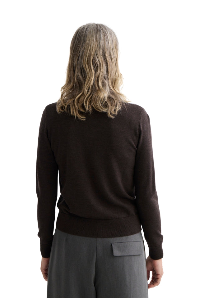 Sylvia Merino Cardigan - Espresso