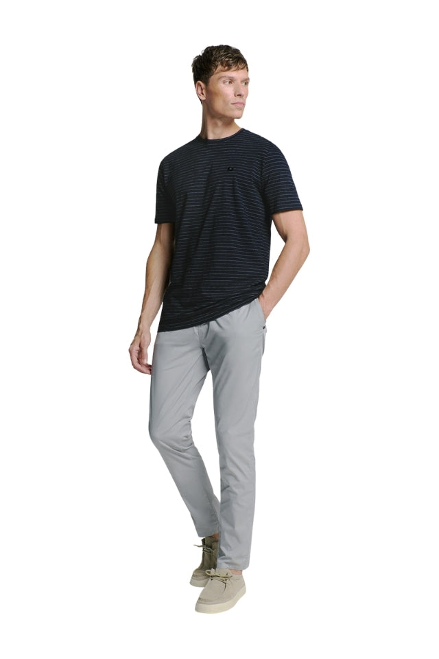 T-Shirt Crewneck Small Pin Stripe - Deep Blue