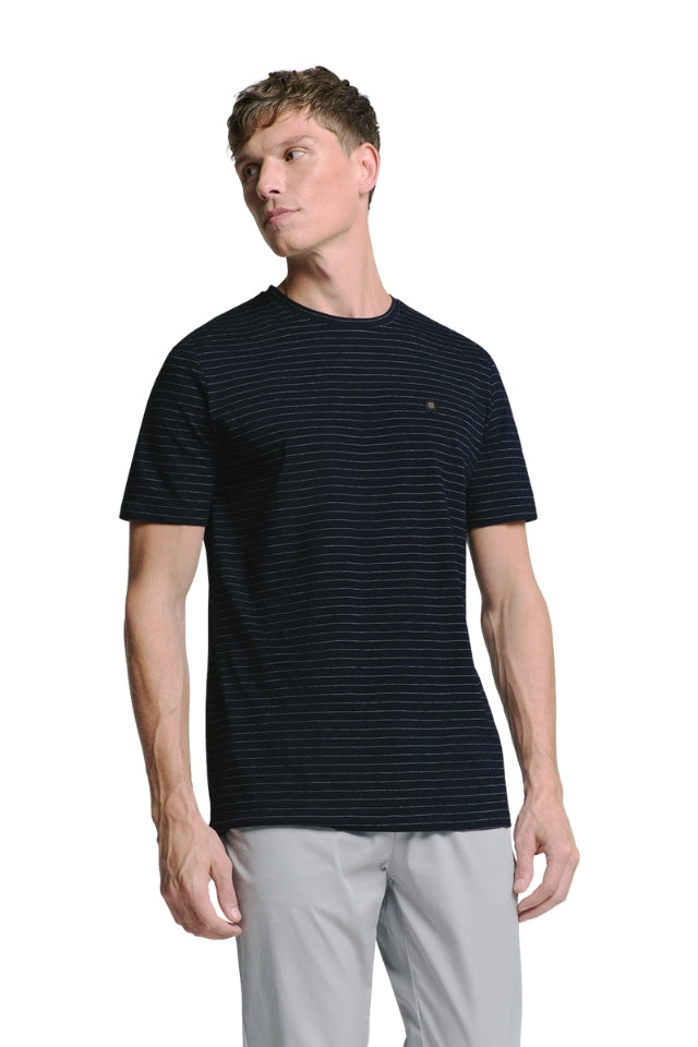 T-Shirt Crewneck Small Pin Stripe - Deep Blue