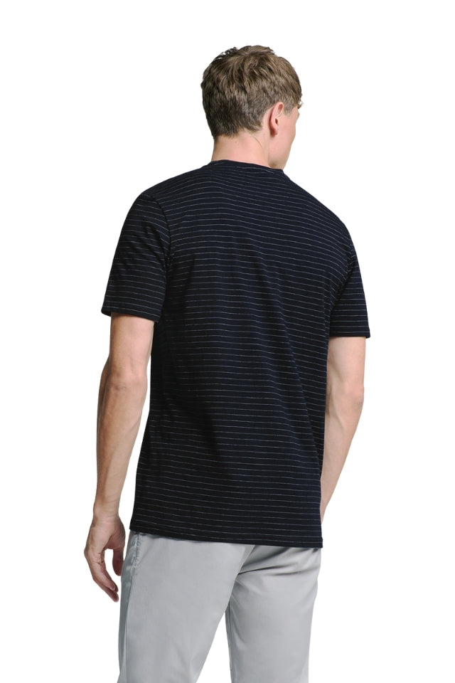 T-Shirt Crewneck Small Pin Stripe - Deep Blue