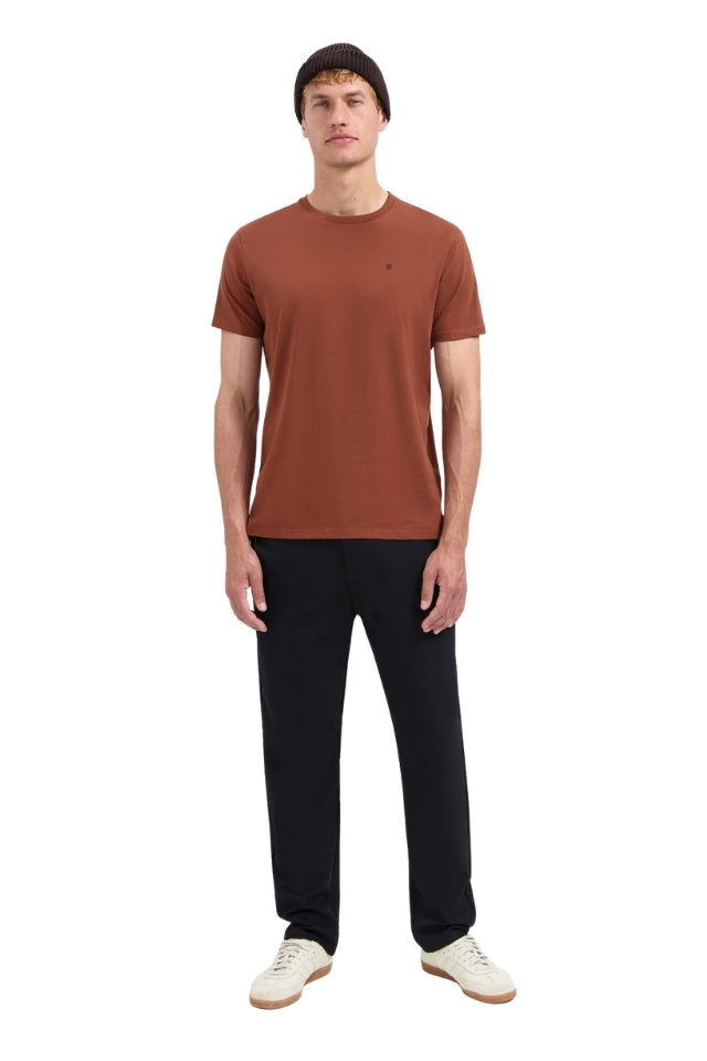 T-shirt Crewneck Solid Basic - Terra