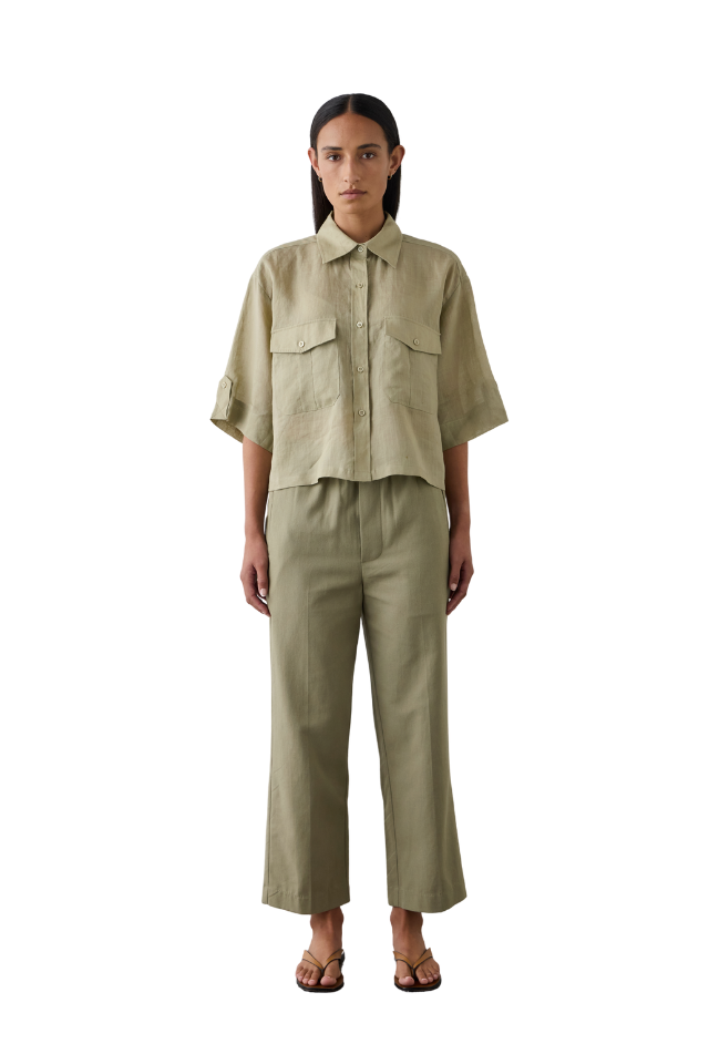Cropped Tab Shirt