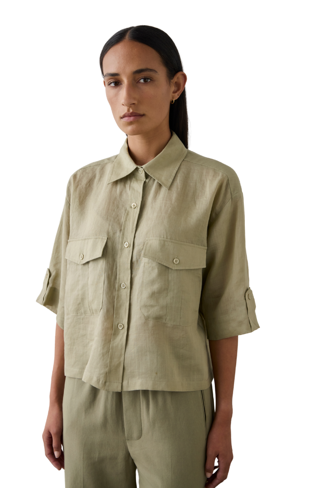 Cropped Tab Shirt