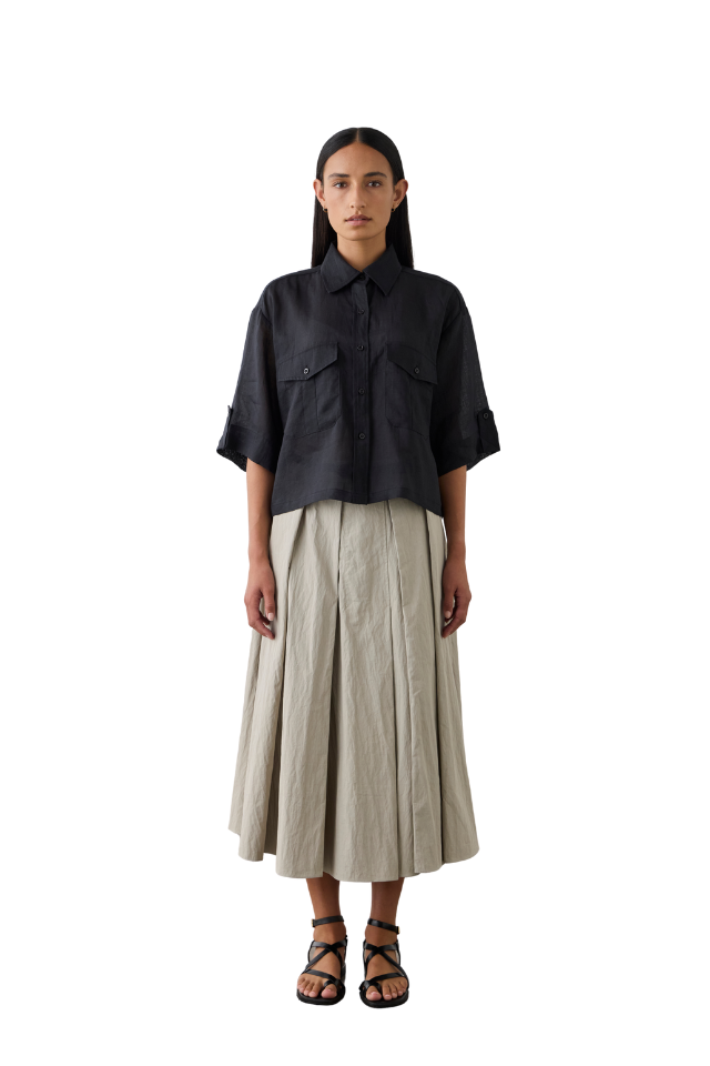 Cropped Tab Shirt