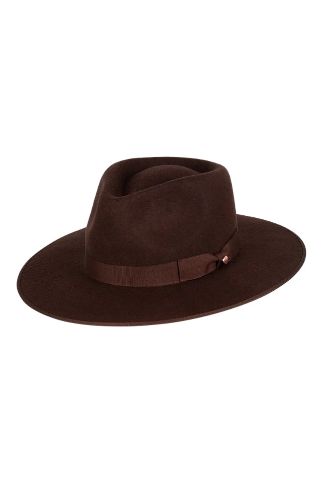 Tara Mid Brim Fedora - Chocolate