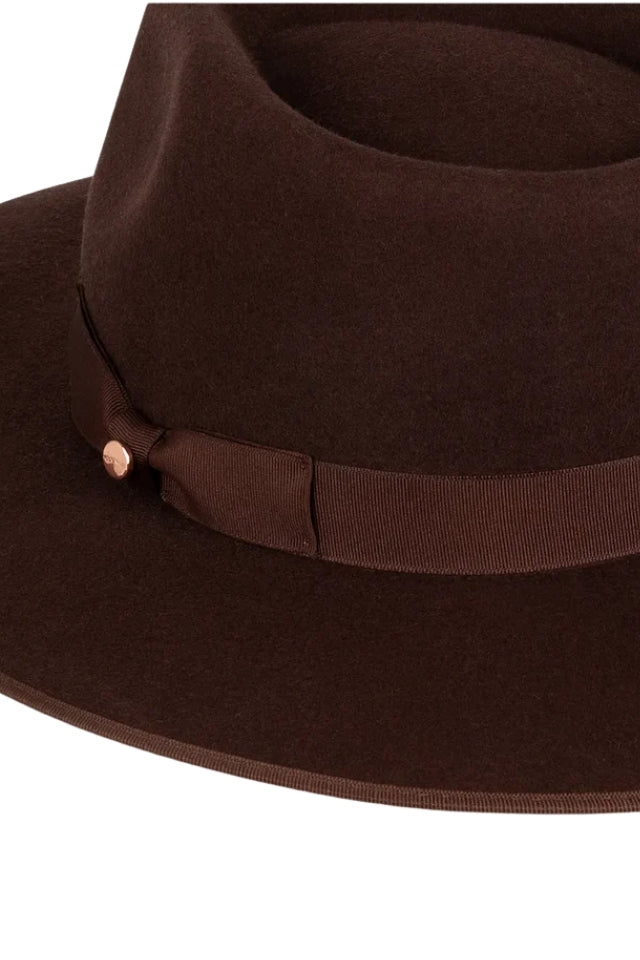 Tara Mid Brim Fedora - Chocolate