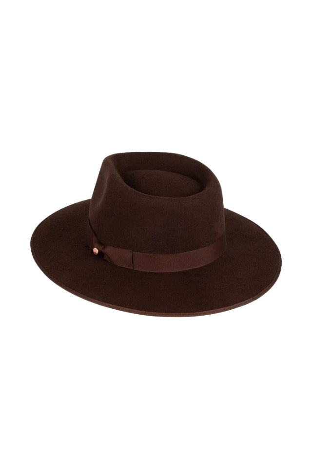 Tara Mid Brim Fedora - Chocolate