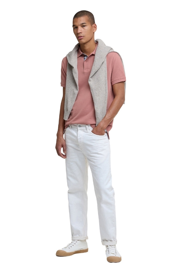 Tartan Pique Polo Shirt - Earth Pink