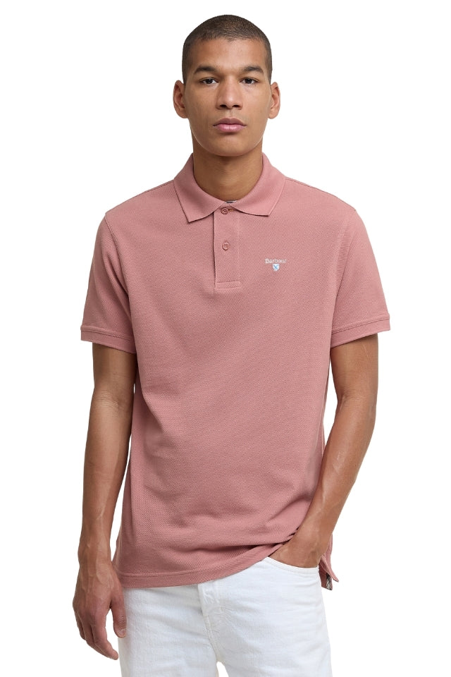 Tartan Pique Polo Shirt - Earth Pink