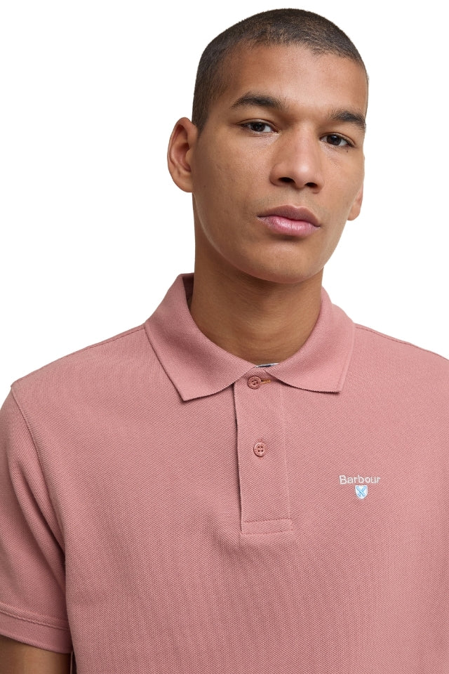 Tartan Pique Polo Shirt - Earth Pink