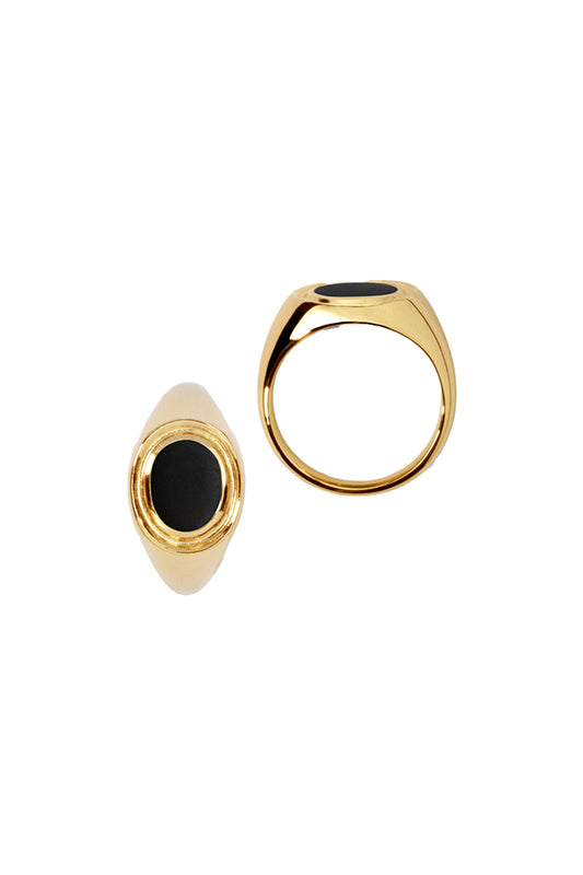 Temple Of The Sun Kosmos Ring Onyx Gold 