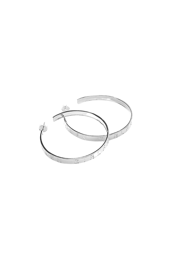 Text Hoops Text Logo Hoop Earrings | Stolen Girlfriends Club | Thomas’s Marlborough