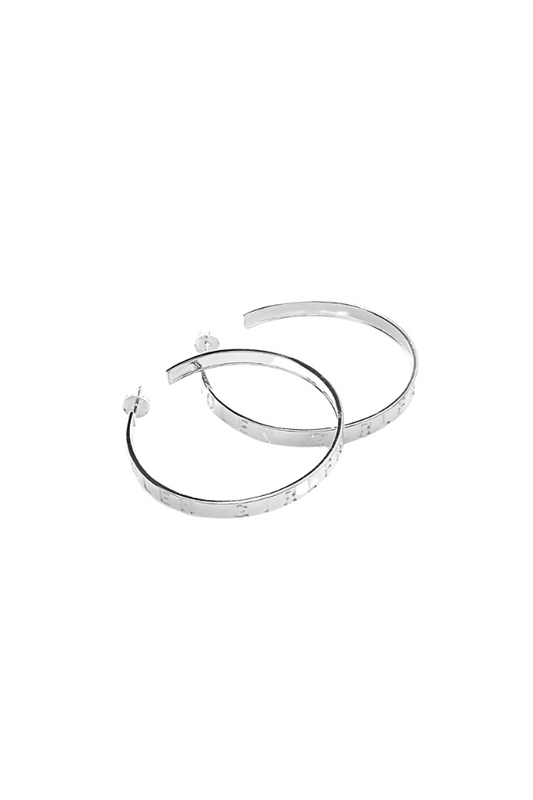 Text Logo Hoop Earrings