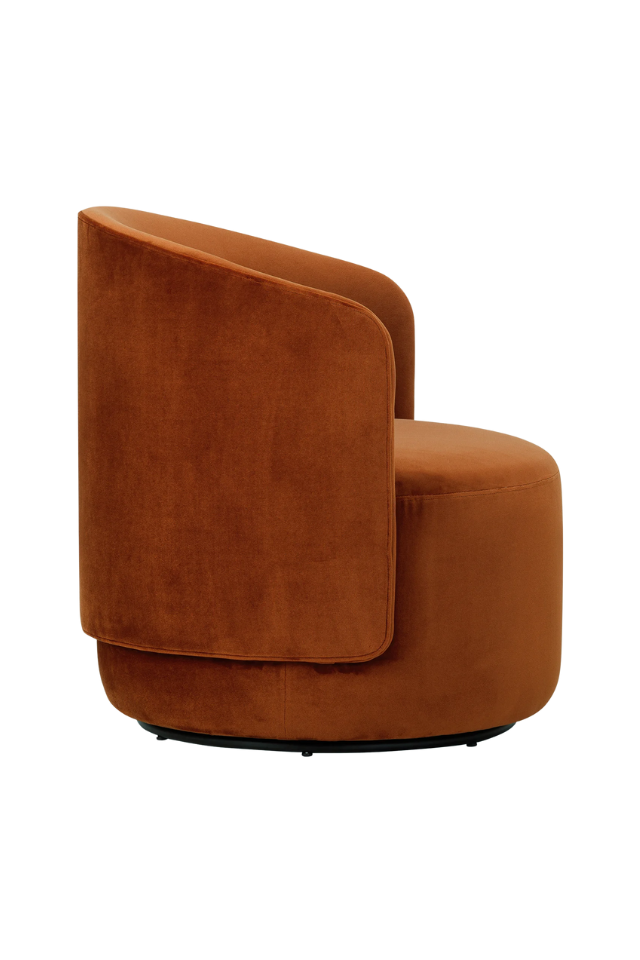 The Estella Swivel Chair - Velvet Gingerbread