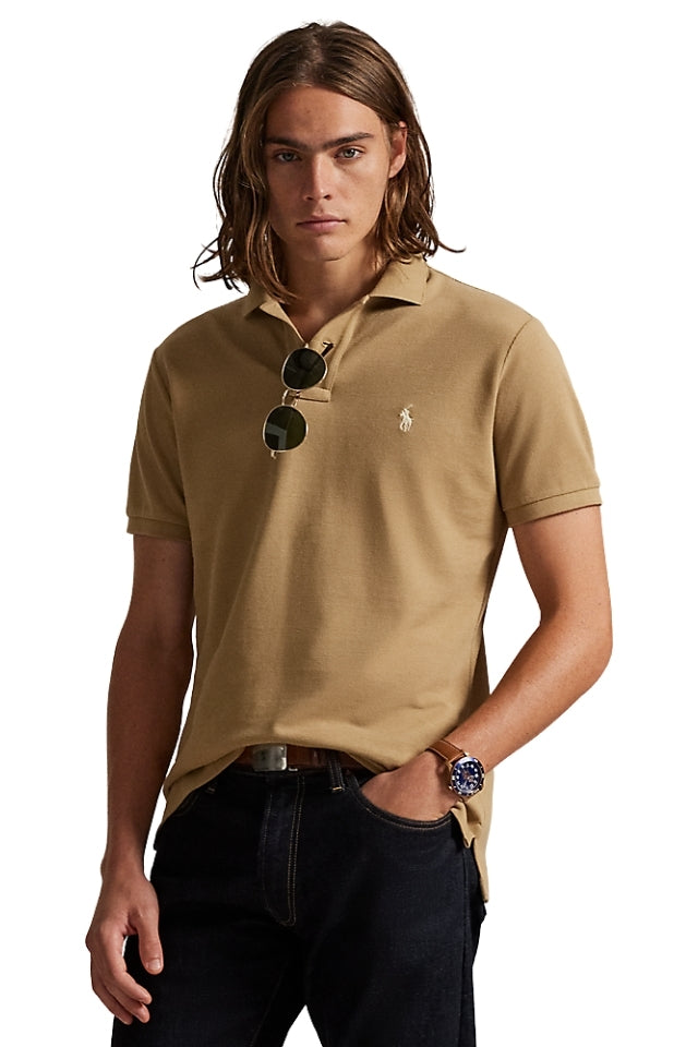 The Iconic Mesh Polo Shirt - Medium Beige