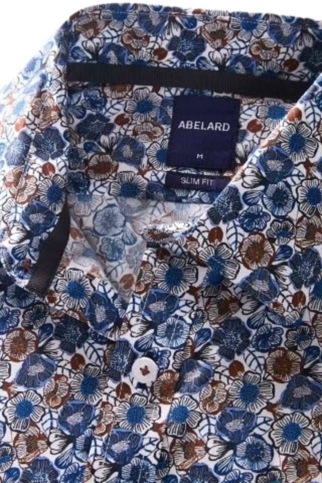 Tortoreto Print Slim Fit Shirt - Chocolate
