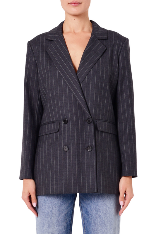 Tribeca Blazer Pinstripe Charcoal