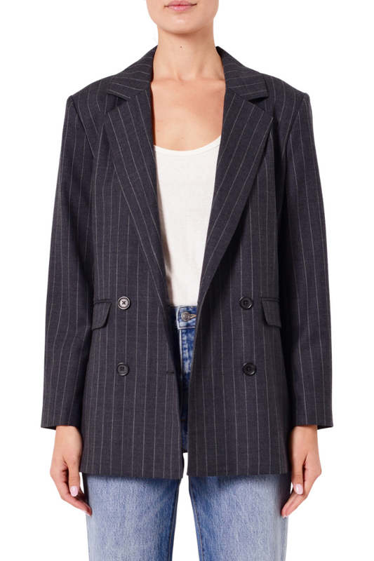 Tribeca Blazer Pinstripe Charcoal